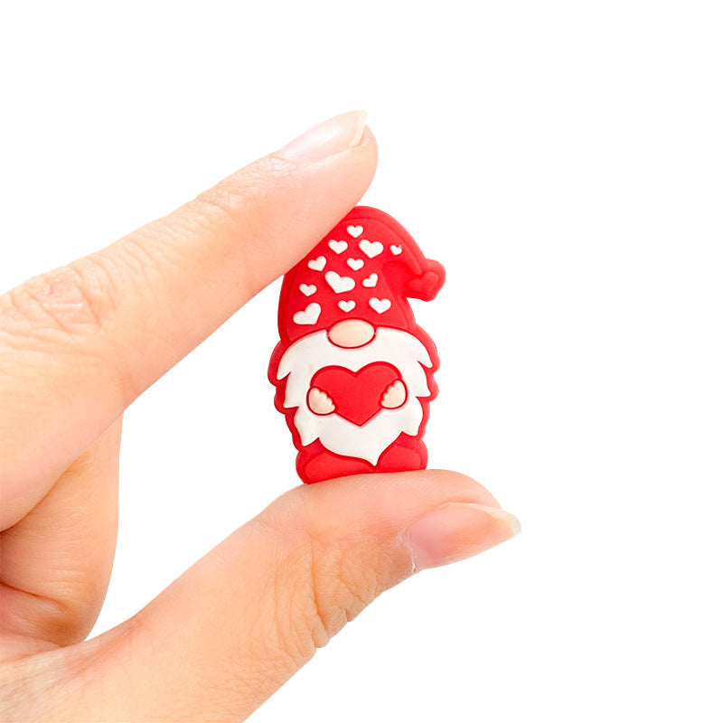Wholesale 10pcs Silicone Creative Valentine's Day Baby DIY Anti Dropping Adhesive Beads